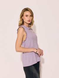 Lindsay Nicholas New York Top Frill Crewneck Shell in Crocus