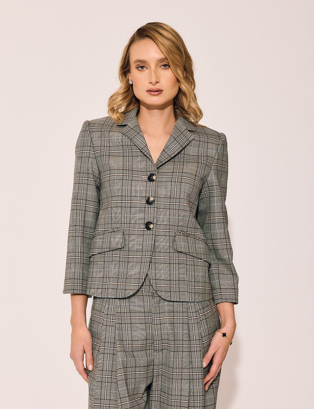 Lindsay Nicholas New York JACKETS Madison Avenue Jacket in Grey Plaid