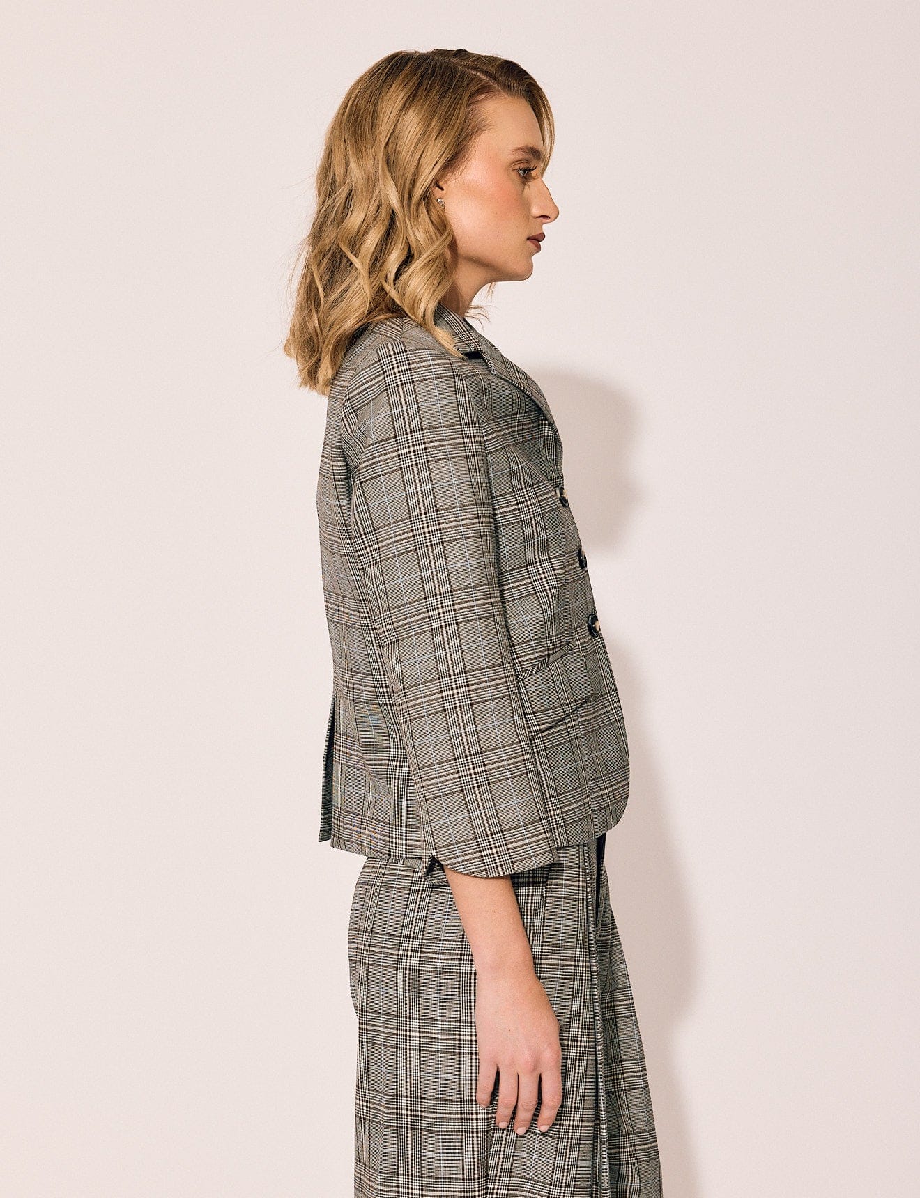Lindsay Nicholas New York JACKETS Madison Avenue Jacket in Grey Plaid