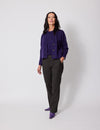 Lindsay Nicholas New York Apparel & Accessories Cropped Cardigan in Amethyst