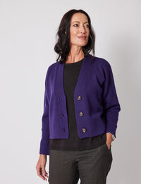 Lindsay Nicholas New York Apparel & Accessories Cropped Cardigan in Amethyst