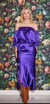 Lindsay Nicholas New York Long Skirts Silk Slit Skirt in Purple - Early Access Sale
