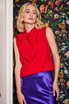 Lindsay Nicholas New York Blouse Bow Blouse in Classic Red