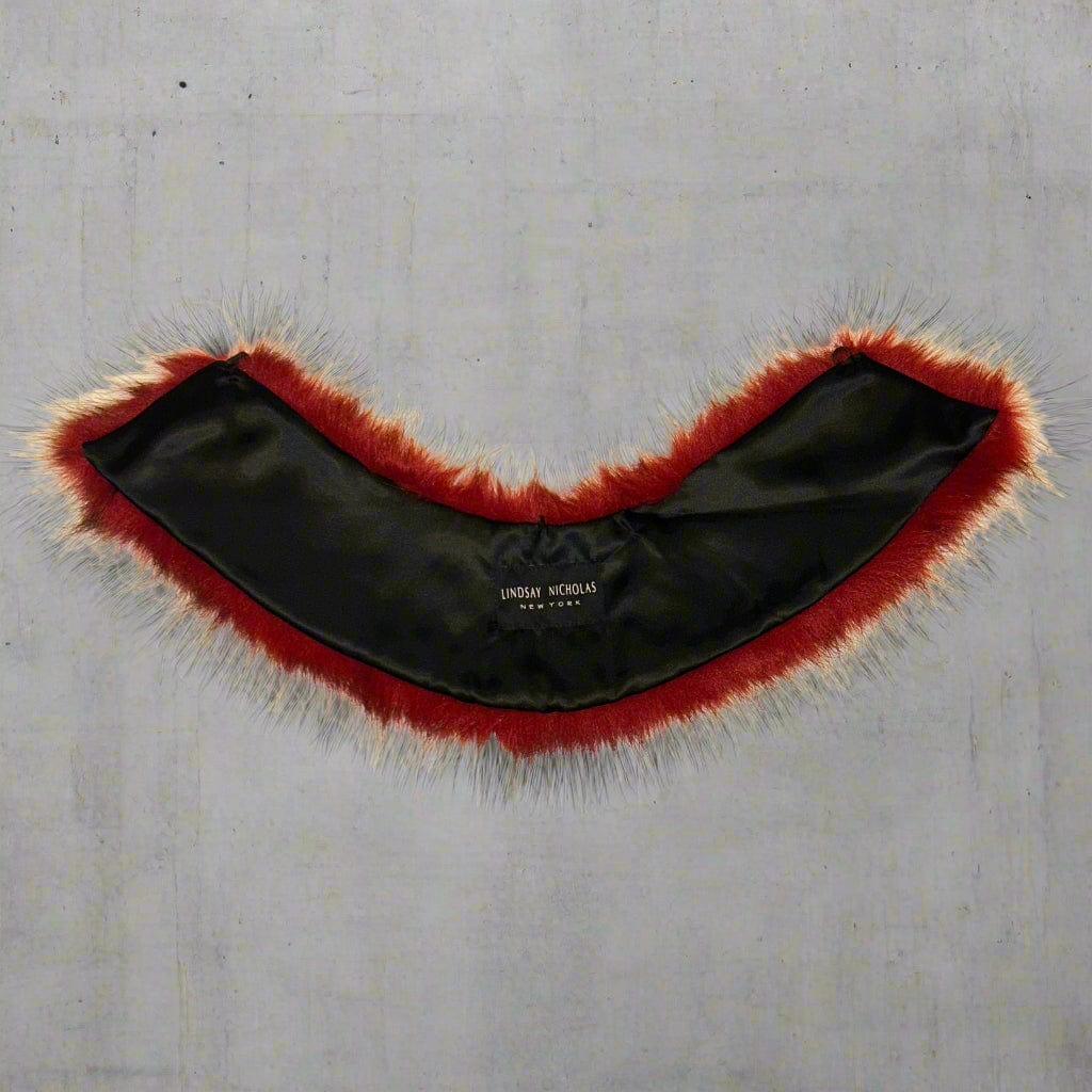 Lindsay Nicholas New York Apparel & Accessories Red Faux Fur Collar