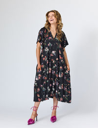 Lindsay Nicholas New York DRESS Sarah Maxi Dress in Black