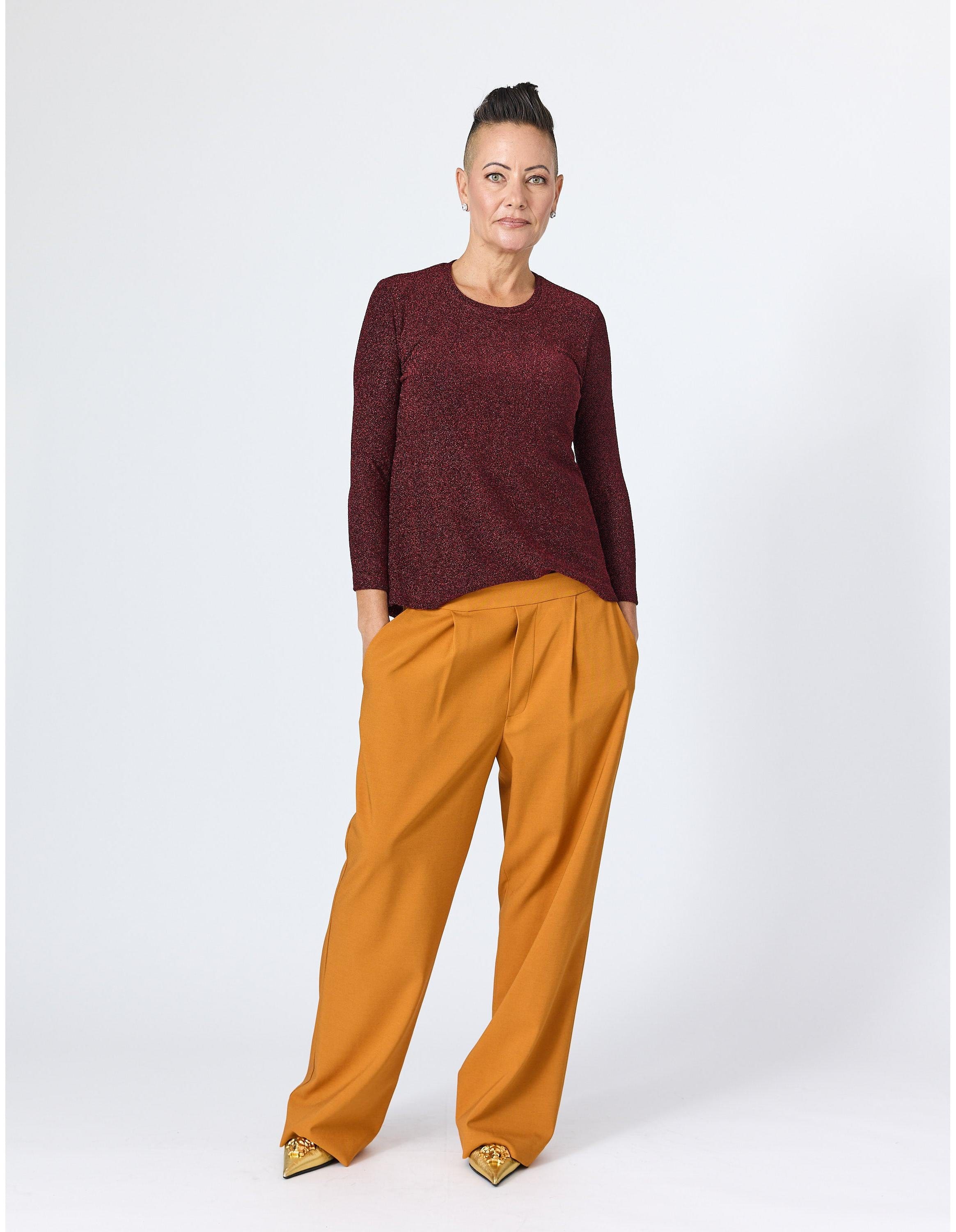 Lindsay Nicholas New York Apparel & Accessories Faux Rise Pant in Marigold