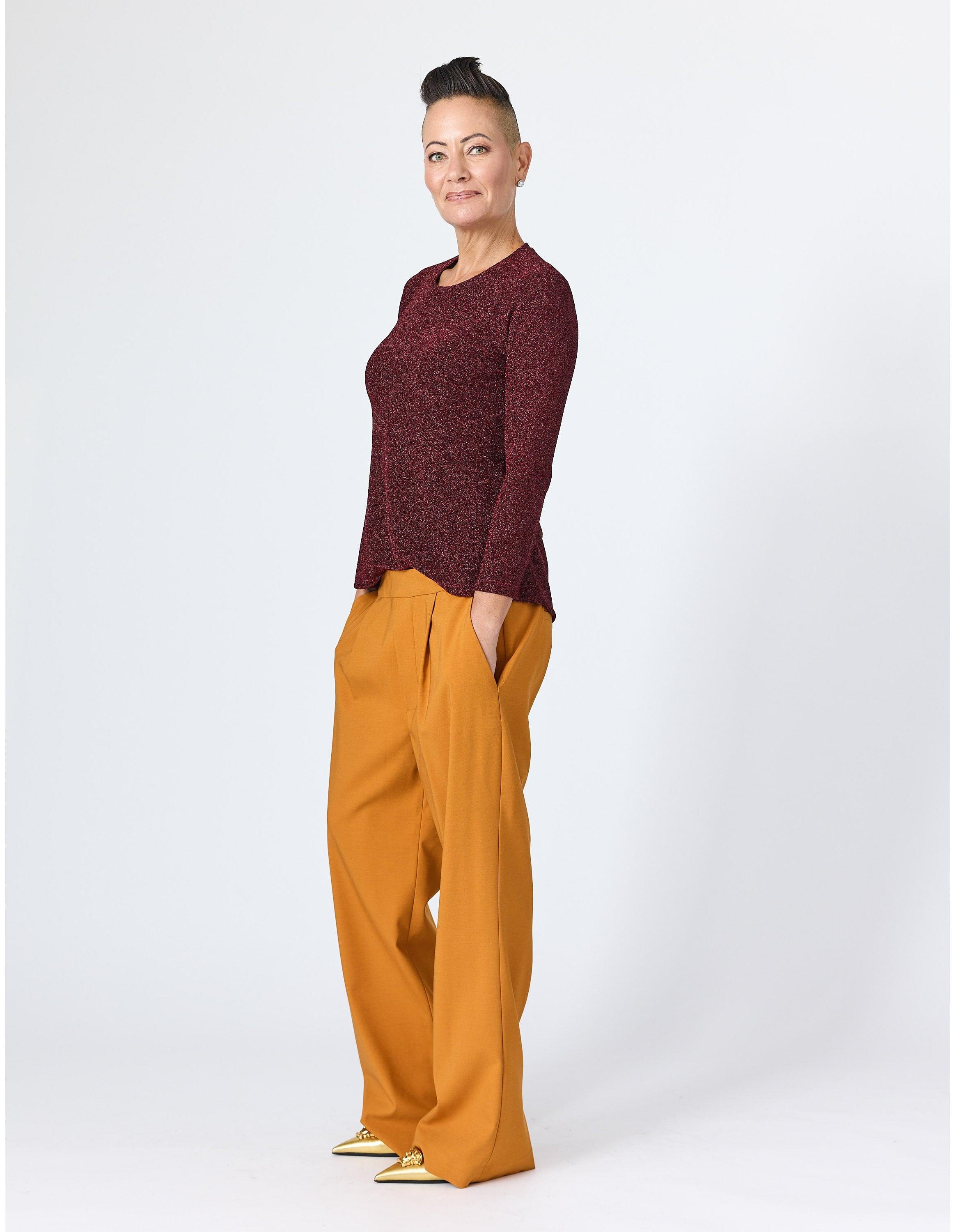 Lindsay Nicholas New York Apparel & Accessories Faux Rise Pant in Marigold