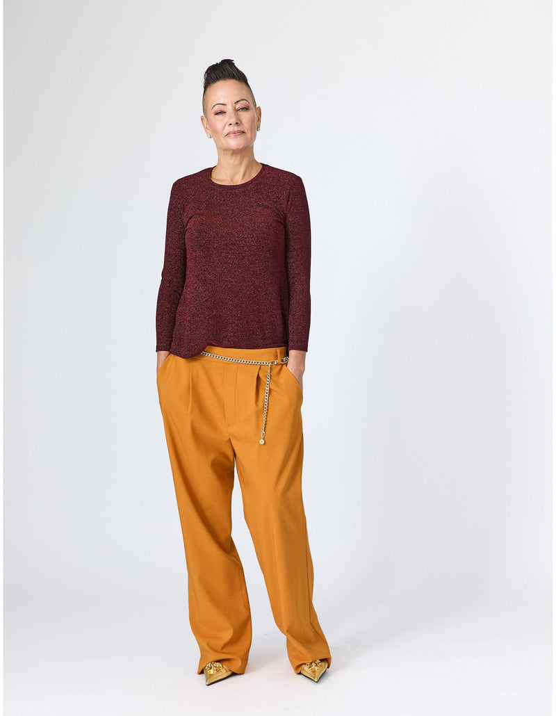 Lindsay Nicholas New York Apparel & Accessories Faux Rise Pant in Marigold