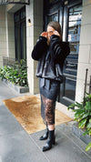 Lindsay Nicholas New York COAT Short Faux Fur Coat in Black