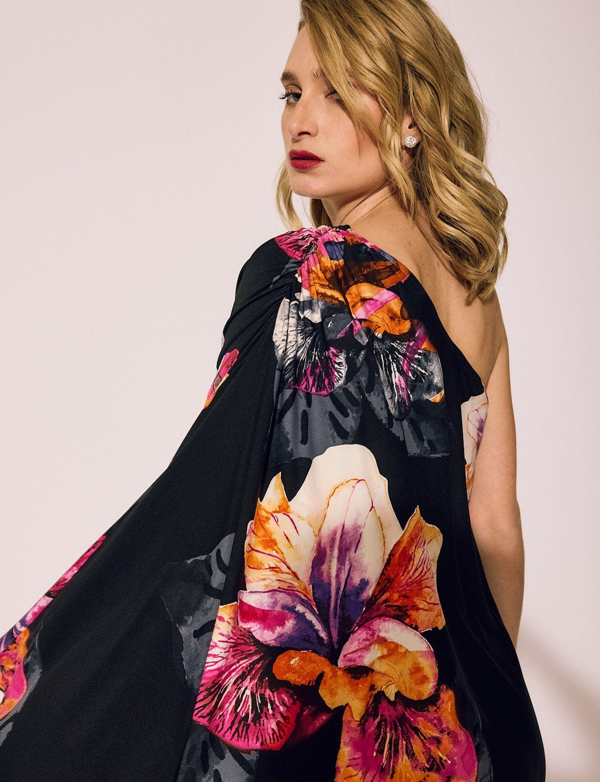 Lindsay Nicholas New York DRESS One Shoulder Dress in Showgirl Floral
