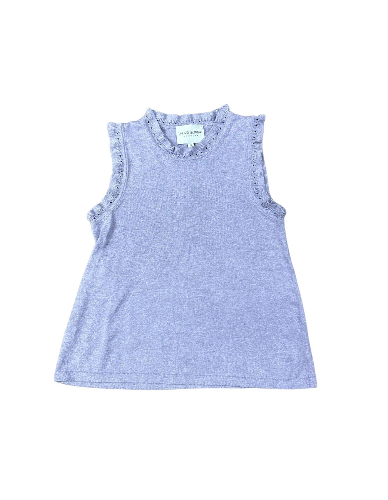 Lindsay Nicholas New York Top Frill Crewneck Shell in Crocus