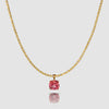 Cove Fine Jewelry Necklace Pendant on 16 in 2.3 Tidal Tennis Chain (shown) Horizon |Nantucket Red | Pink Tourmaline Pendant