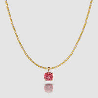 Cove Fine Jewelry Necklace Pendant on 16 in 2.3 Tidal Tennis Chain (shown) Horizon |Nantucket Red | Pink Tourmaline Pendant