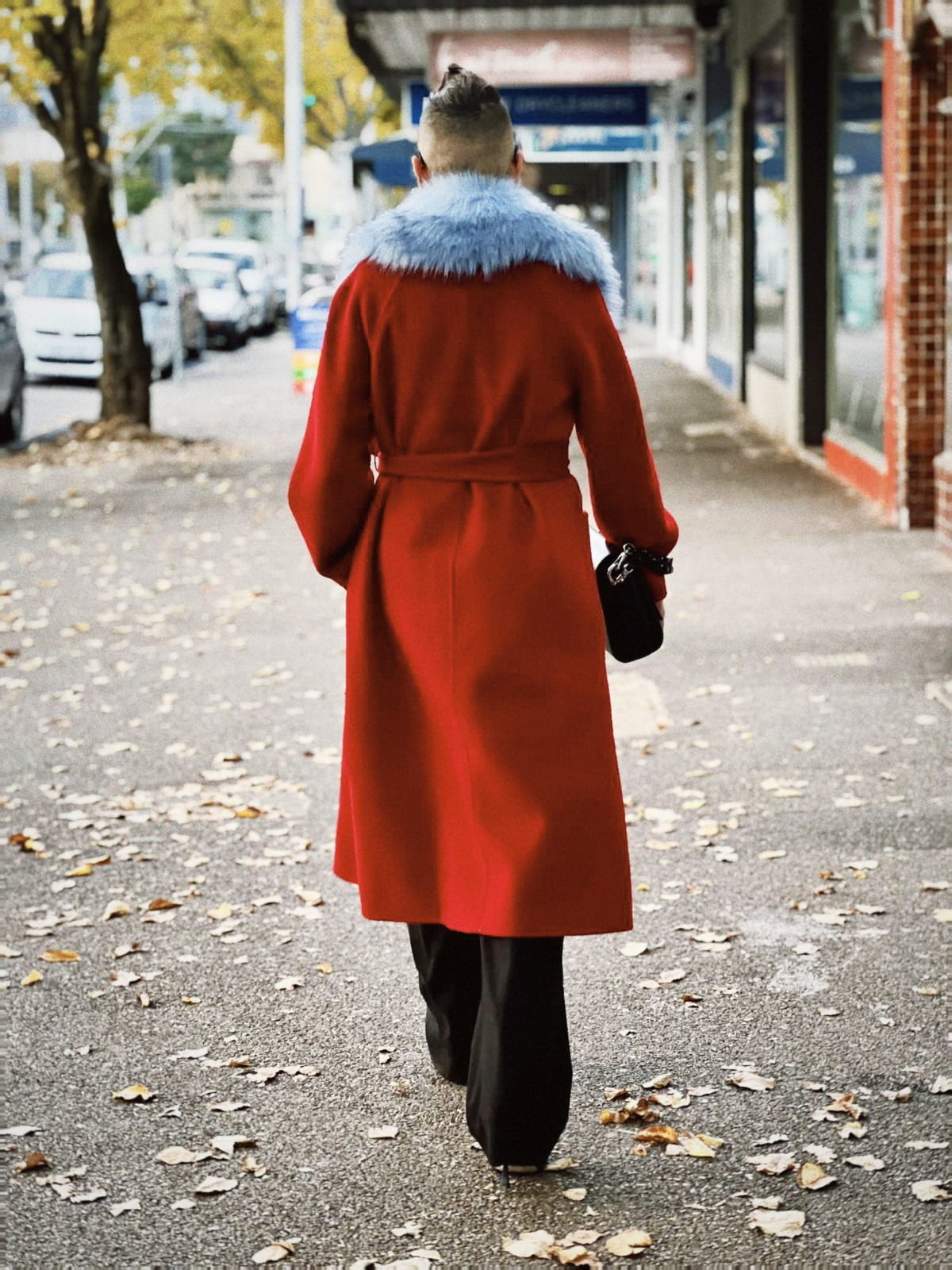 Lindsay Nicholas New York Apparel & Accessories Blue Faux Fur Collar