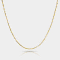 Cove Fine Jewelry Necklace Seaside: Subtle and Thin | 2.3-2.5 mm / 14k White Gold / 16 inch Tidal Tennis Necklace