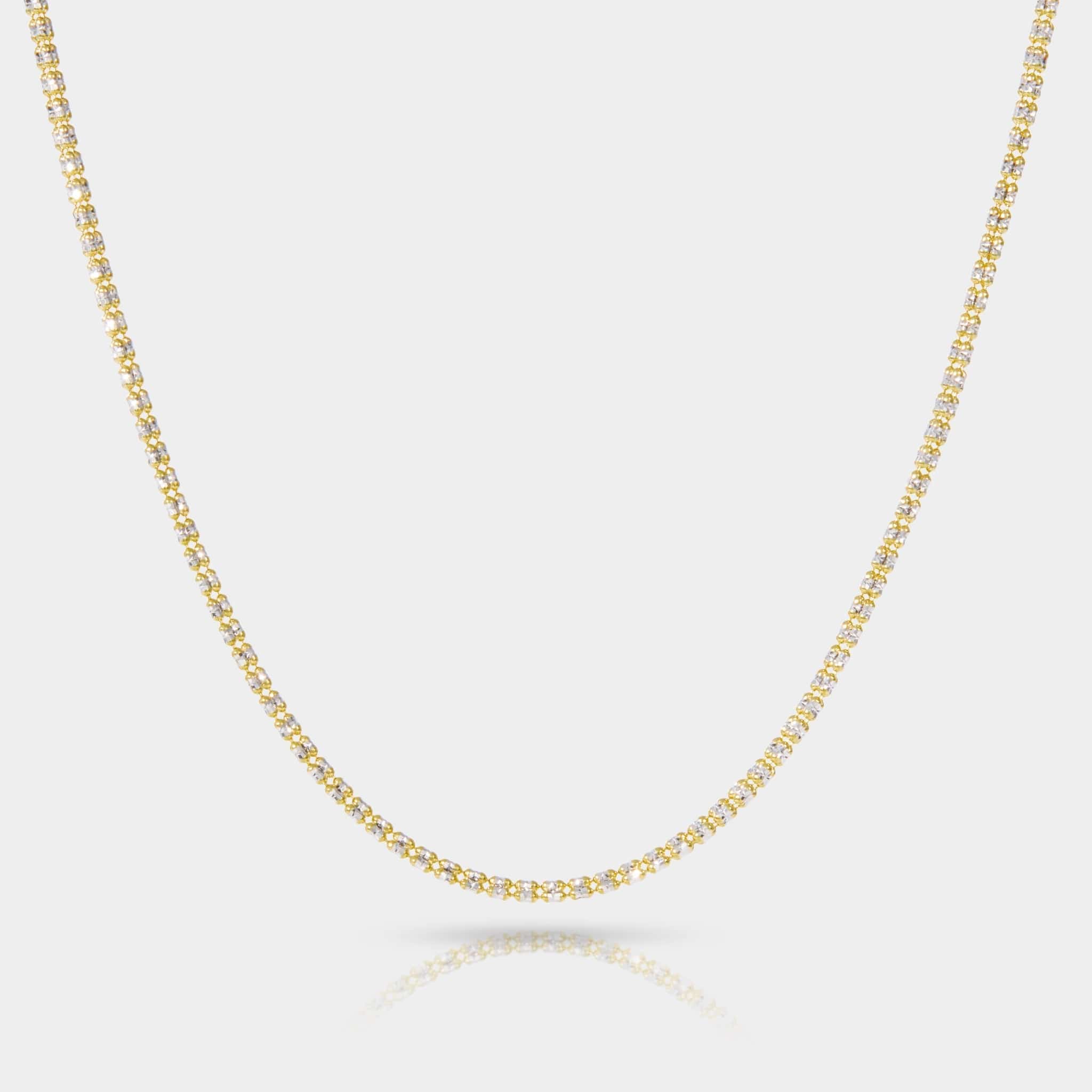 Cove Fine Jewelry Necklace Seaside: Subtle and Thin | 2.3-2.5 mm / 14k White Gold / 16 inch Tidal Tennis Necklace