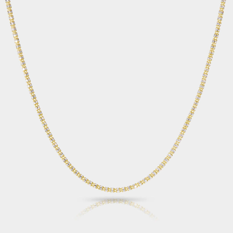 Cove Fine Jewelry Necklace Seaside: Subtle and Thin | 2.3-2.5 mm / 14k White Gold / 16 inch Tidal Tennis Necklace