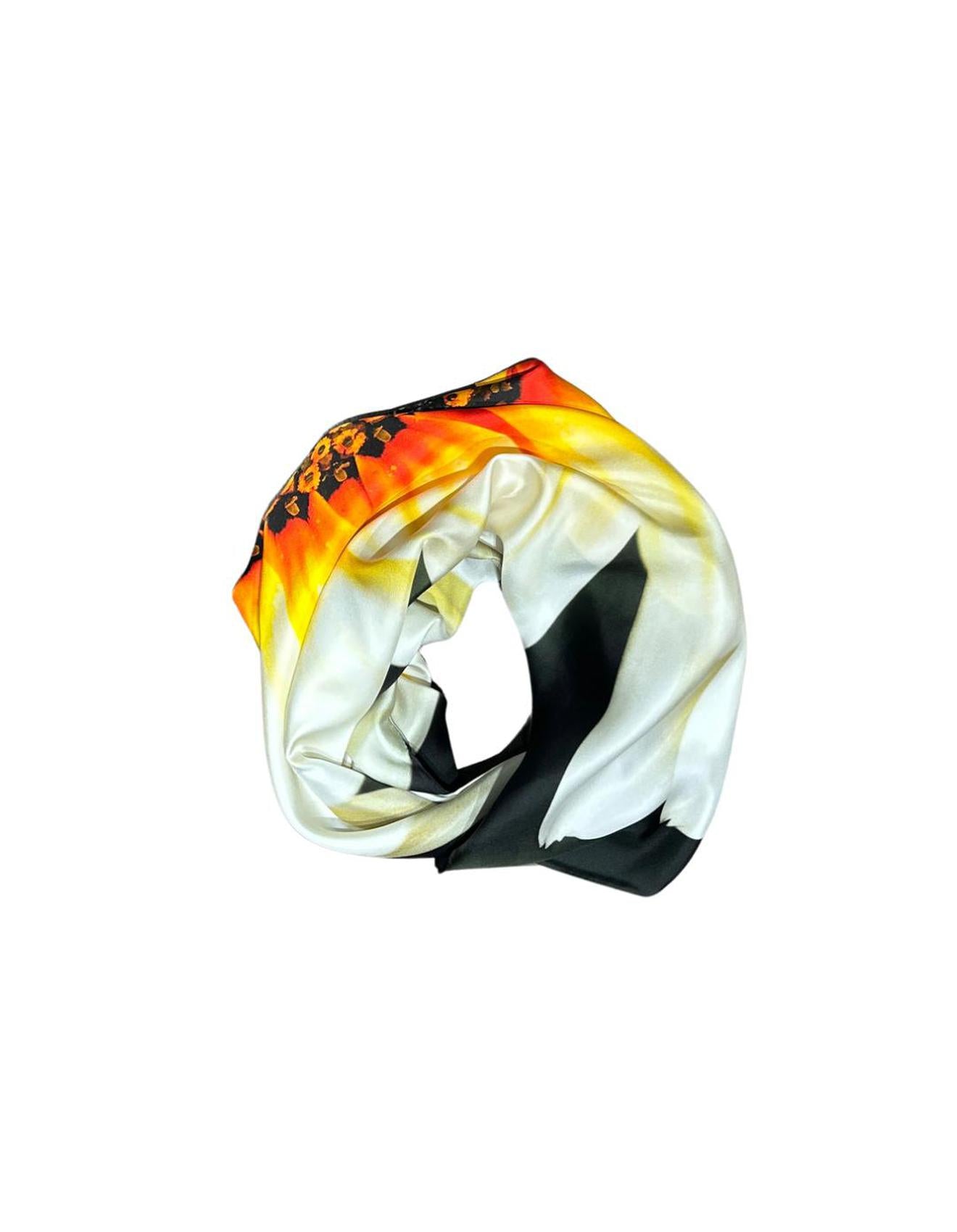 African Daisy Bloom Silk Scarf