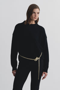 Lindsay Nicholas New York acceso Fire Horse Chain Belt in Gold