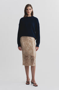 Lindsay Nicholas New York SKIRTS Lace Skirt in Gold