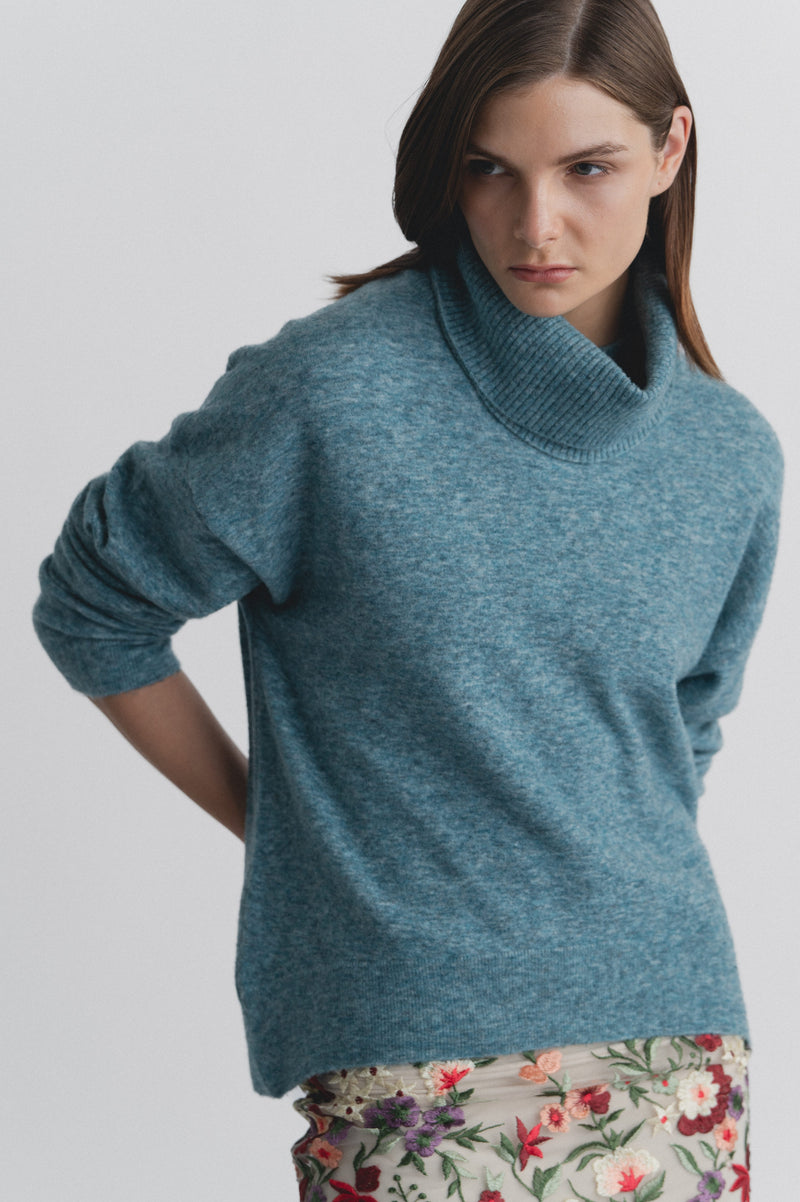 Lindsay Nicholas New York Sweaters Varsity Sweater in Verdegris