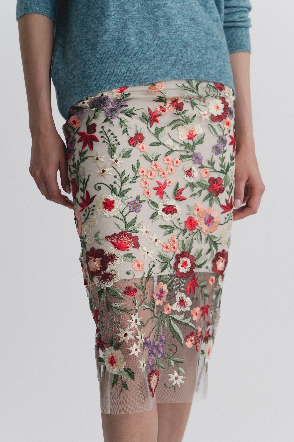 Lindsay Nicholas New York SKIRTS Lace Skirt in Floral