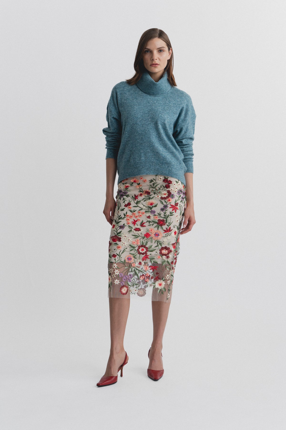 Lindsay Nicholas New York SKIRTS Lace Skirt in Floral