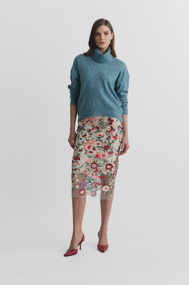 Lindsay Nicholas New York SKIRTS Lace Skirt in Floral