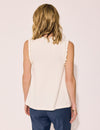 Lindsay Nicholas New York Top Frill V-Neck Shell in Creme