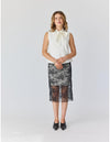 Lindsay Nicholas New York SKIRTS Lace Skirt in Black with Nude Slip