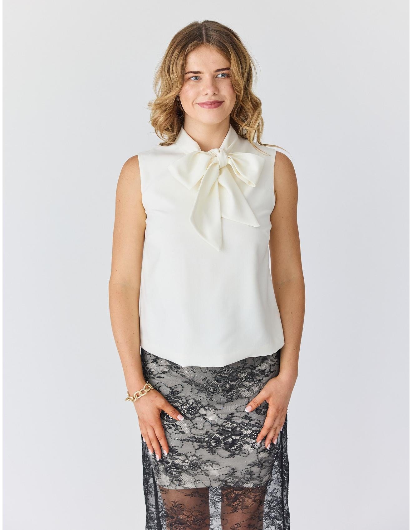 Lindsay Nicholas New York SKIRTS Lace Skirt in Black with Nude Slip