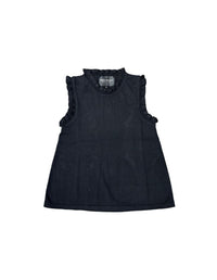 Lindsay Nicholas New York Top Frill Crewneck Shell in Black