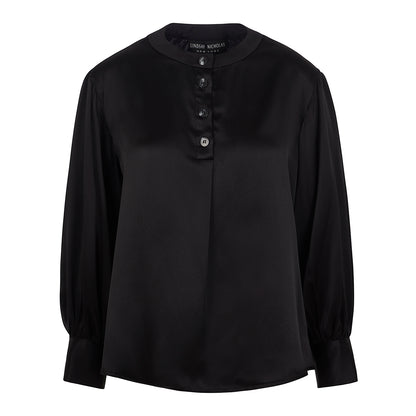 Poet Blouse in Black Silk