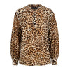 Lindsay Nicholas New York TOP Poet Blouse in Leopard Silk