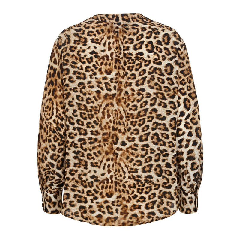 Lindsay Nicholas New York TOP Poet Blouse in Leopard Silk