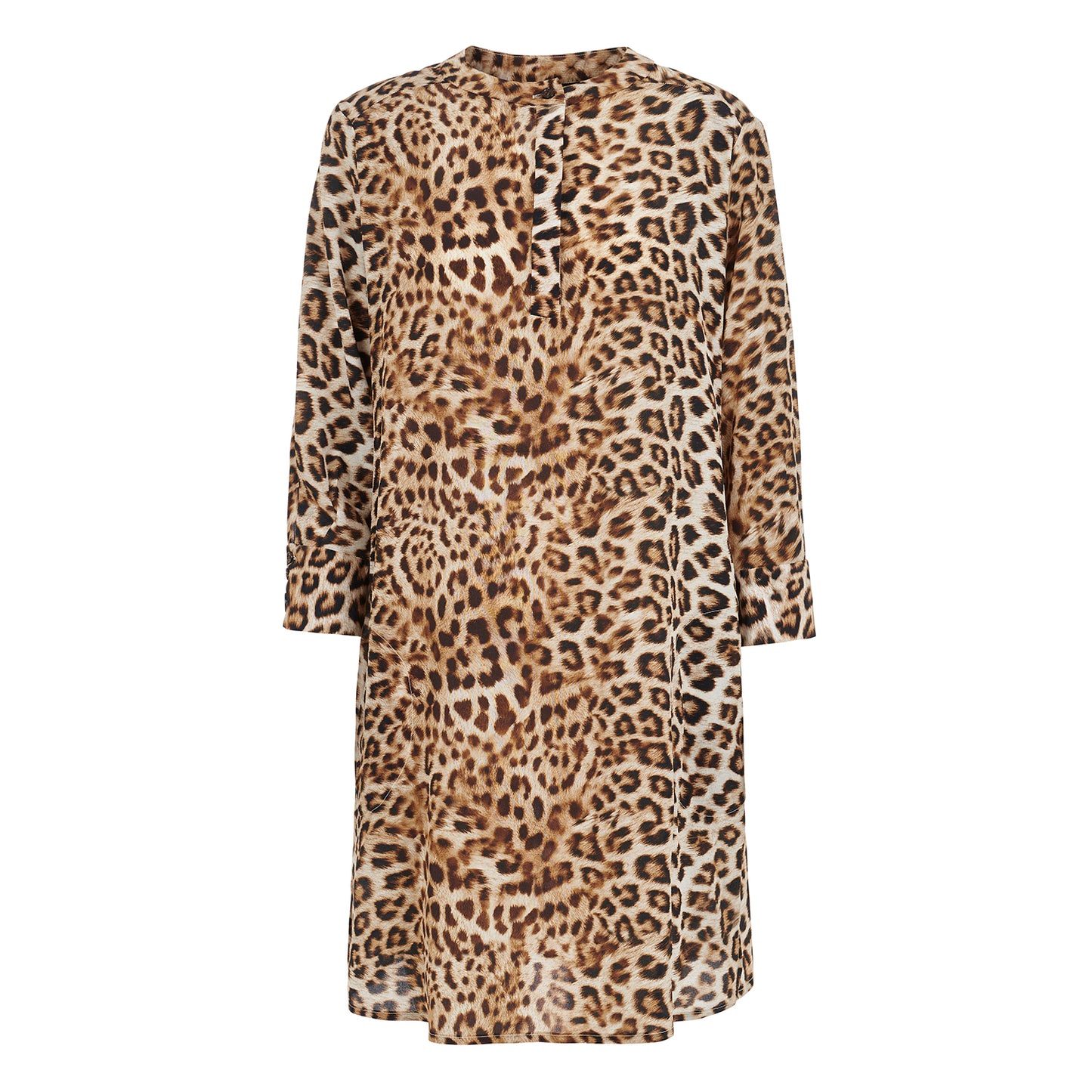 Shirt Dress in Leopard Silk