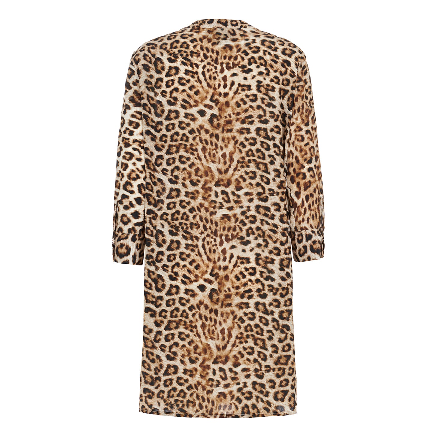 Shirt Dress in Leopard Silk