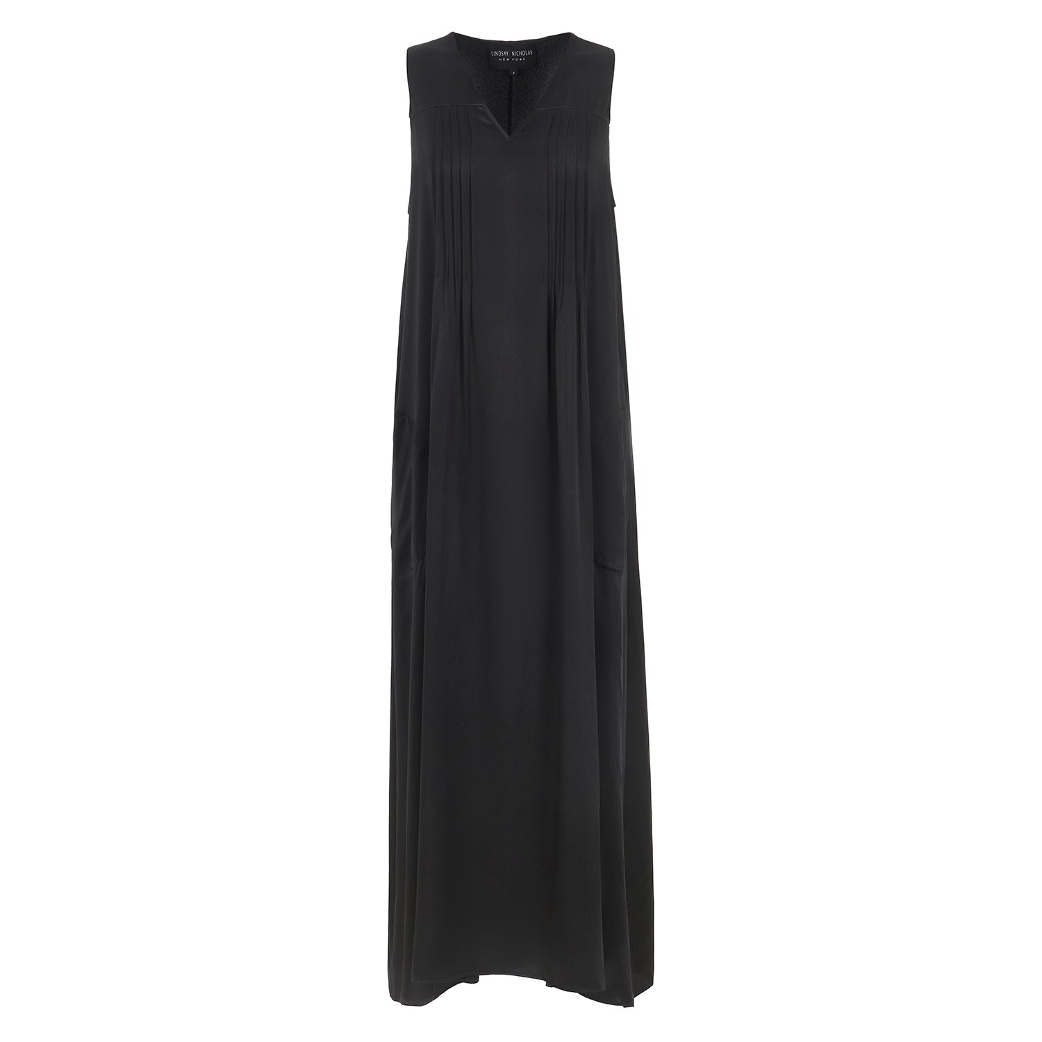 Lindsay Nicholas New York DRESS Maxi Dress in Black Silk