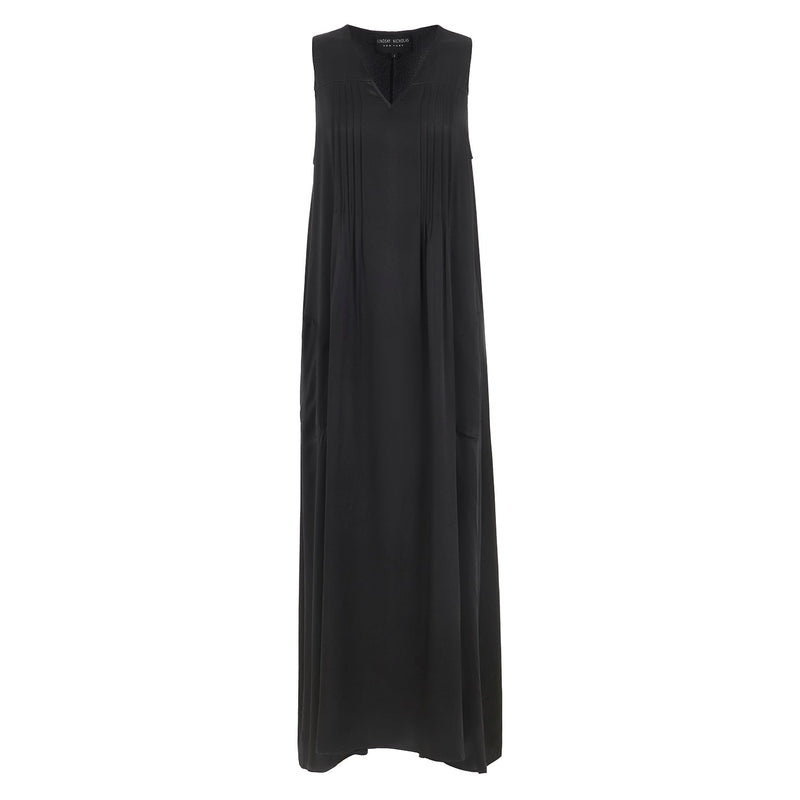 Lindsay Nicholas New York DRESS Maxi Dress in Black Silk