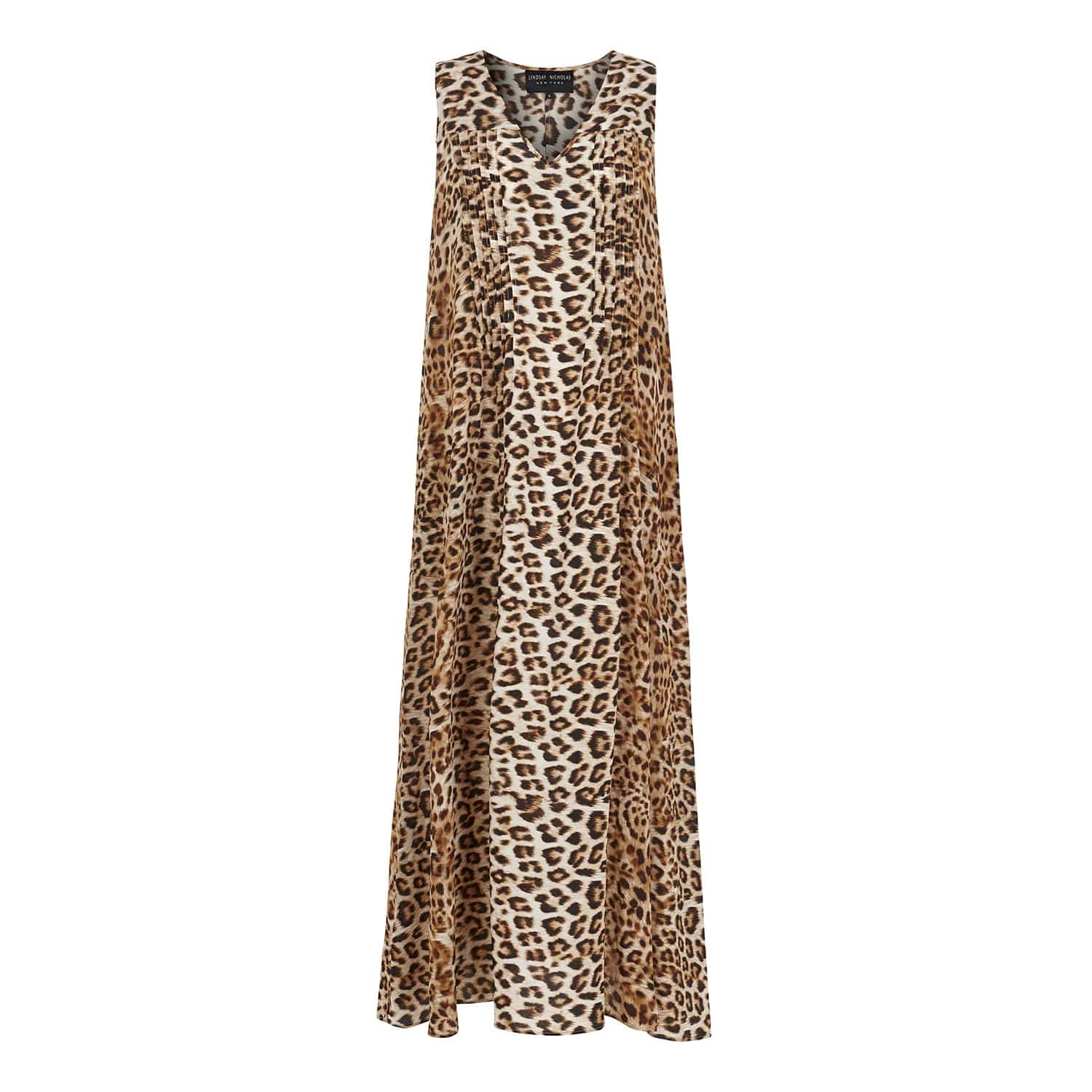 Lindsay Nicholas New York DRESS Maxi Dress in Leopard Silk