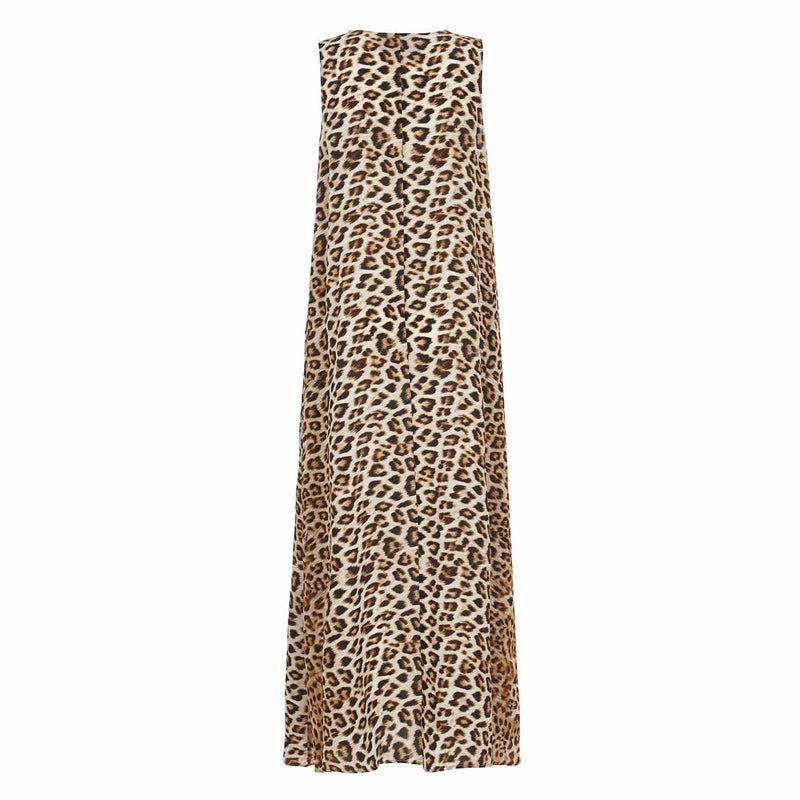 Lindsay Nicholas New York DRESS Maxi Dress in Leopard Silk