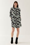 Lindsay Nicholas New York Dresses Shirt Dress in Black & Purple Peony