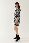 Lindsay Nicholas New York Dresses Shirt Dress in Black & Purple Peony