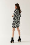Lindsay Nicholas New York Dresses Shirt Dress in Black & Purple Peony