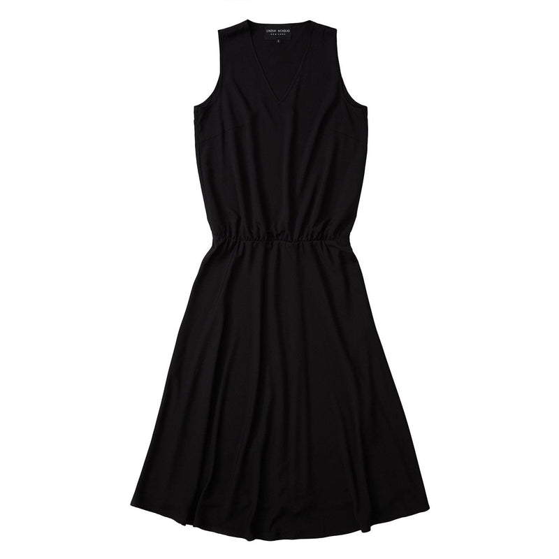 Lindsay Nicholas New York DRESS Romeo Blouson Dress in Black Recycled Poly