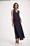 Lindsay Nicholas New York DRESS Romeo Blouson Dress in Black Recycled Poly