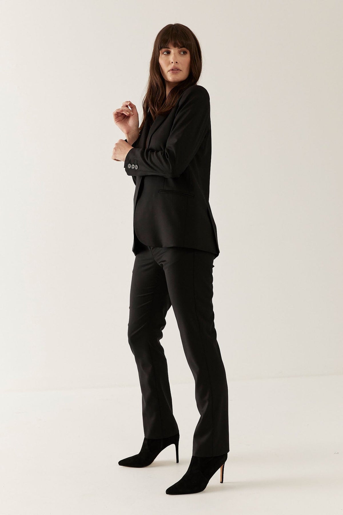 Lindsay Nicholas New York Elizabeth Trouser in Black Tropical Weight Wool