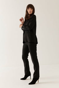 Lindsay Nicholas New York Elizabeth Trouser in Black Tropical Weight Wool