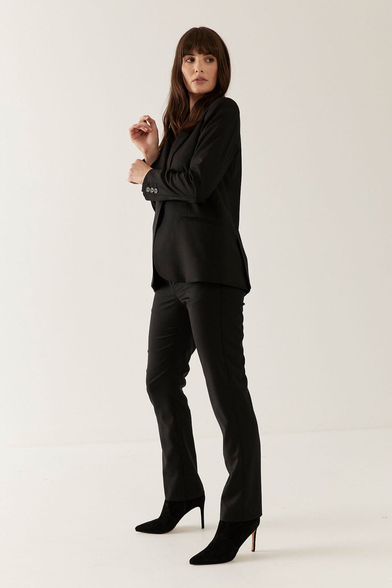 Lindsay Nicholas New York Elizabeth Trouser in Black Tropical Weight Wool