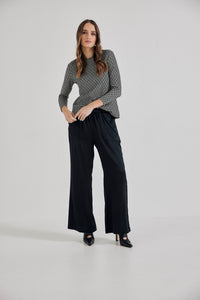 Lindsay Nicholas New York Shirts & Tops Crew Neck in Cream Casino Viscose